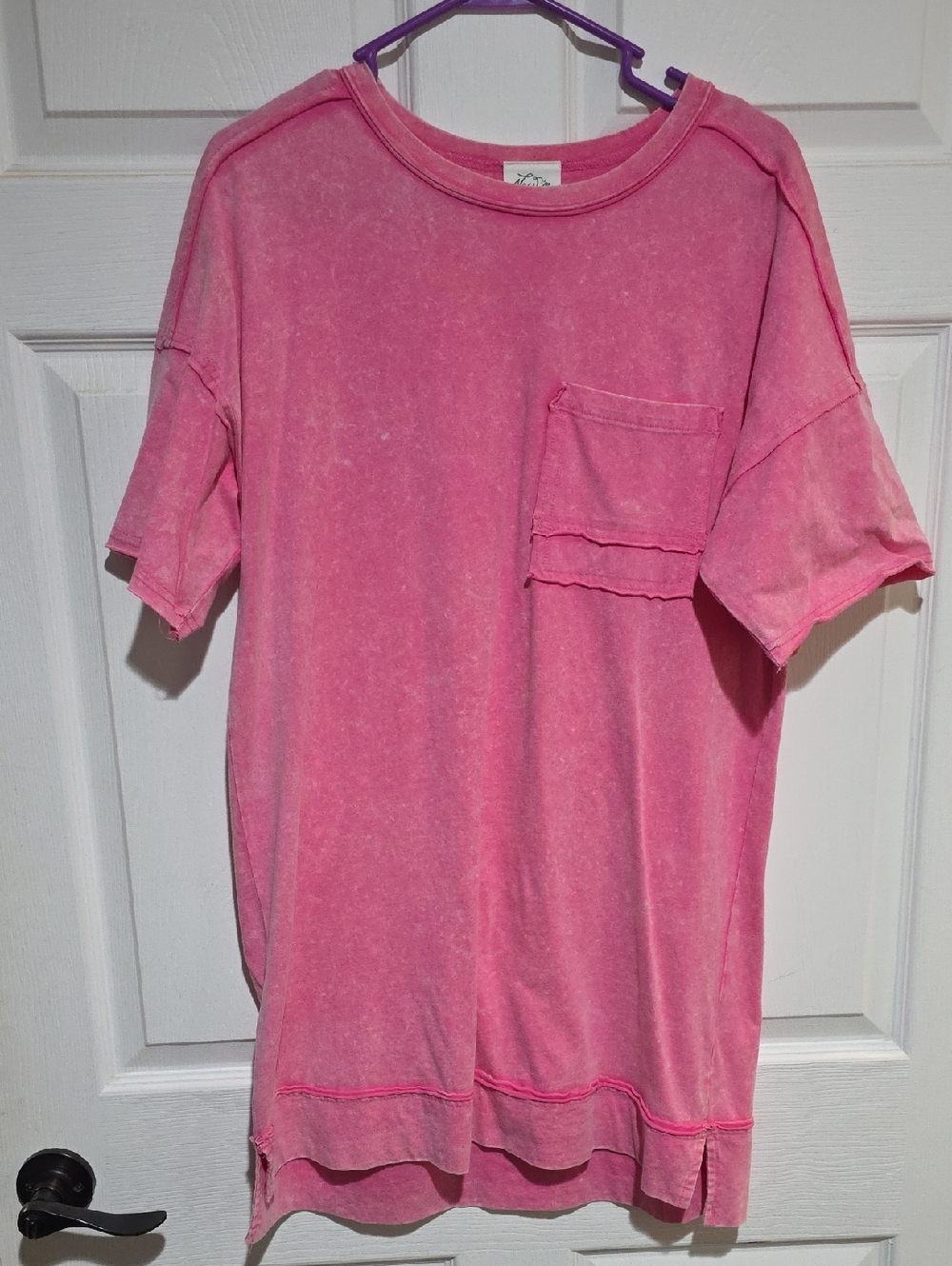 Pink Washed Short Sleeve Pocket Tee
